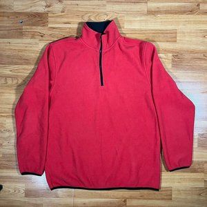 Y2K Skater Red Quarter Zip-up Sweatshirt